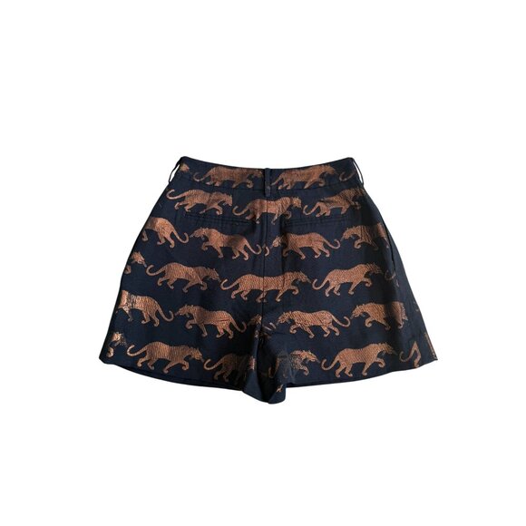 MARC BY MARC JACOBS Jaguar Print High Waist Wool Blend Shorts Size 6 - Picture 3 of 13